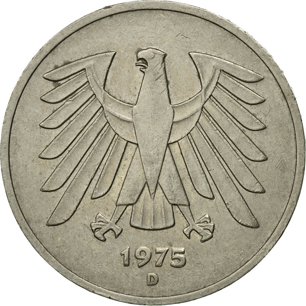 Monnaie, République fédérale allemande, 5 Mark, 1975, Munich, TB+