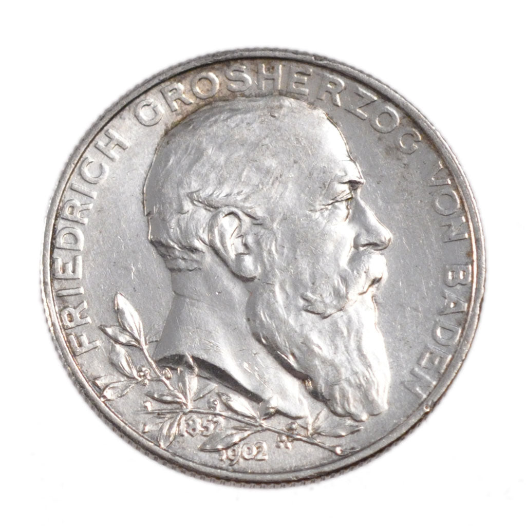 GERMAN STATES, 2 Mark, 1902, KM #271, AU(55-58), Silver, 28, 11.10