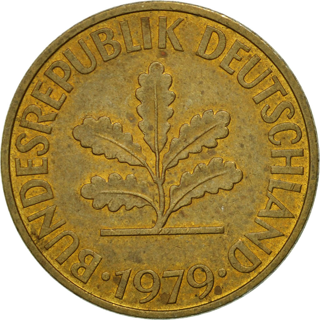 Monnaie, République fédérale allemande, 10 Pfennig, 1979, Munich, TB+, Brass