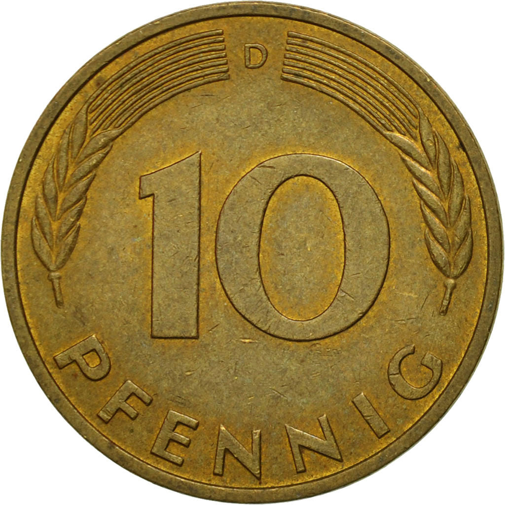 Monnaie, République fédérale allemande, 10 Pfennig, 1979, Munich, TB+, Brass
