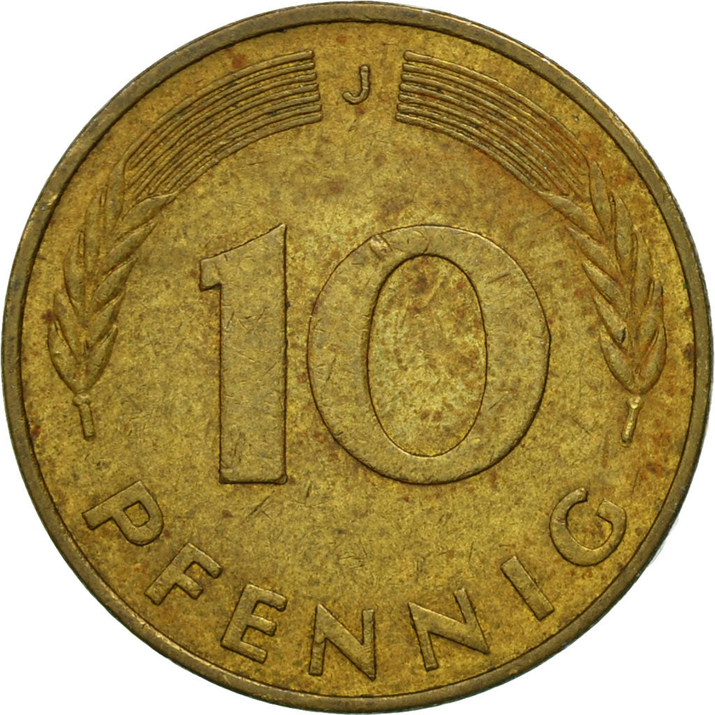Coin, GERMANY - FEDERAL REPUBLIC, 10 Pfennig, 1979, Hambourg, VF(30-35), Brass