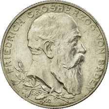 Coin, German States, BADEN, Friedrich I, 2 Mark, 1902, AU(55-58), Silver, KM:271