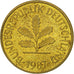 Monnaie, République fédérale allemande, 5 Pfennig, 1987, Hambourg, TB+, Brass