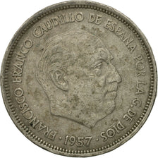 Moneta, Spagna, Caudillo and regent, 25 Pesetas, 1961, MB, Rame-nichel, KM:787