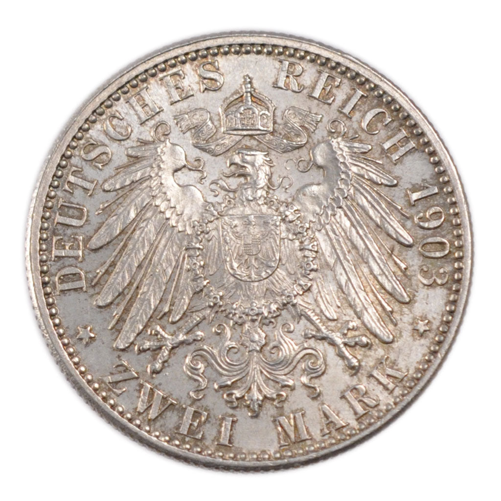 German States, 2 Mark, 1903, Karlsruhe, KM #272, AU(55-58), Silver, 28, 11.10