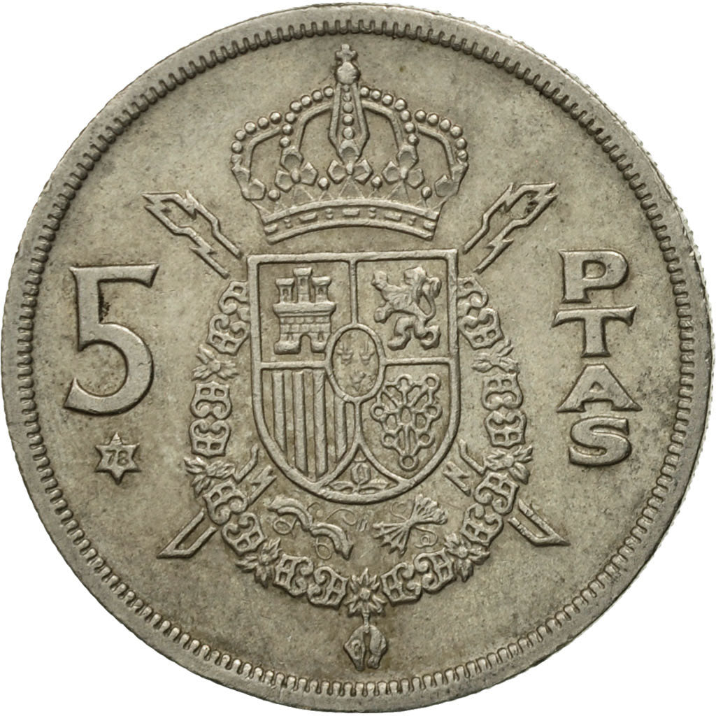 Münze, Spanien, Juan Carlos I, 5 Pesetas, 1978, S+, Copper-nickel, KM:807