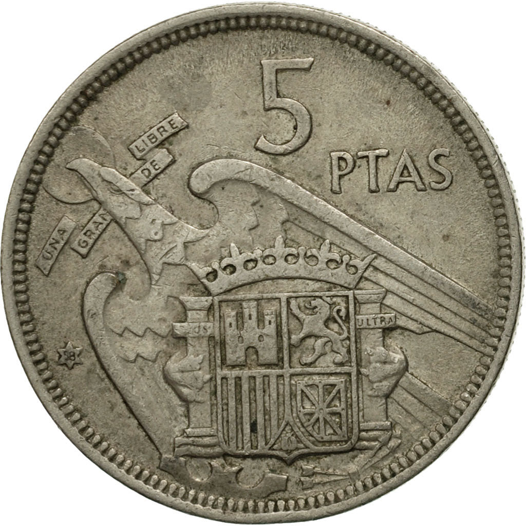 Münze, Spanien, Caudillo and regent, 5 Pesetas, 1958, S+, Copper-nickel, KM:786
