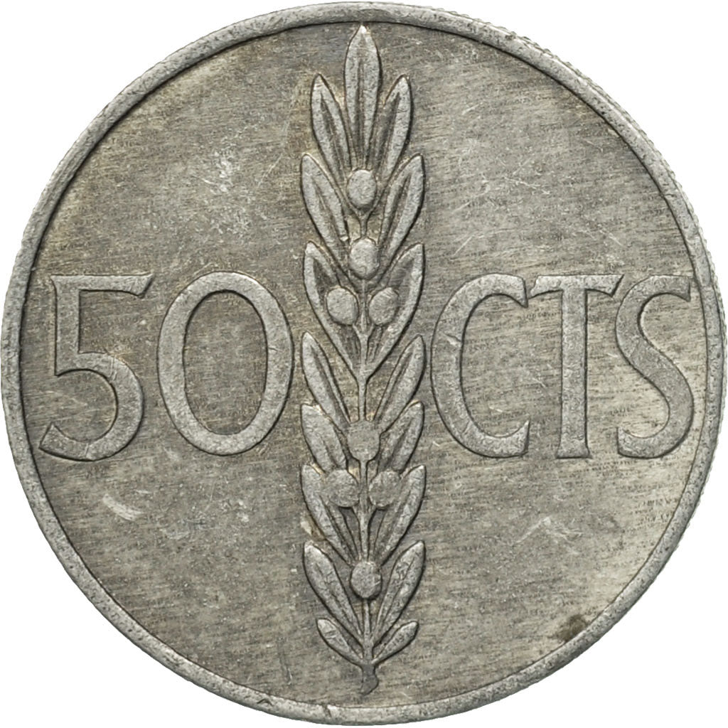 Münze, Spanien, Francisco Franco, caudillo, 50 Centimos, 1967, S+, Aluminium