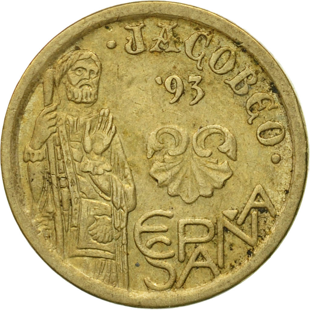 Coin, Spain, Juan Carlos I, 5 Pesetas, 1993, Madrid, VF(20-25), Aluminum-Bronze