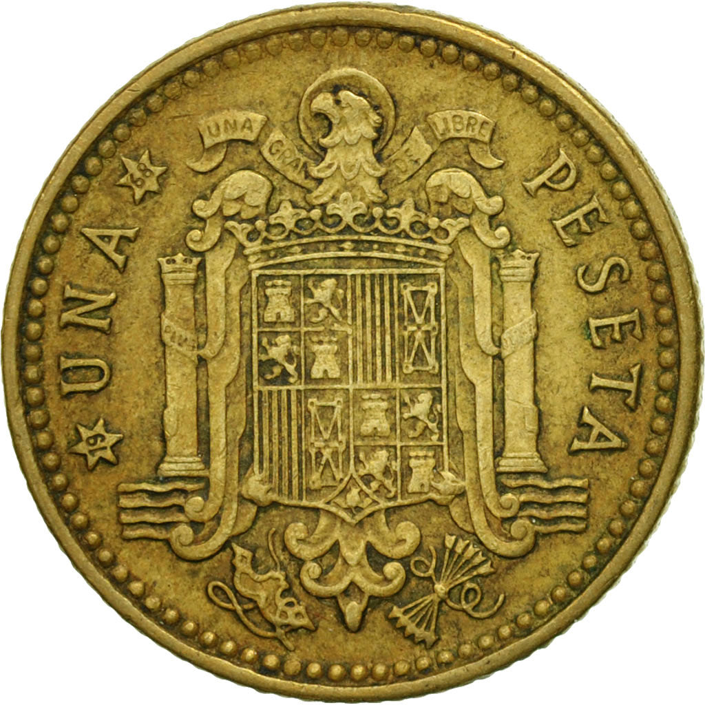Moneta, Hiszpania, Francisco Franco, caudillo, Peseta, 1968, VF(30-35)