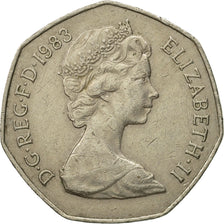 Coin, Great Britain, Elizabeth II, 50 Pence, 1983, VF(30-35), Copper-nickel
