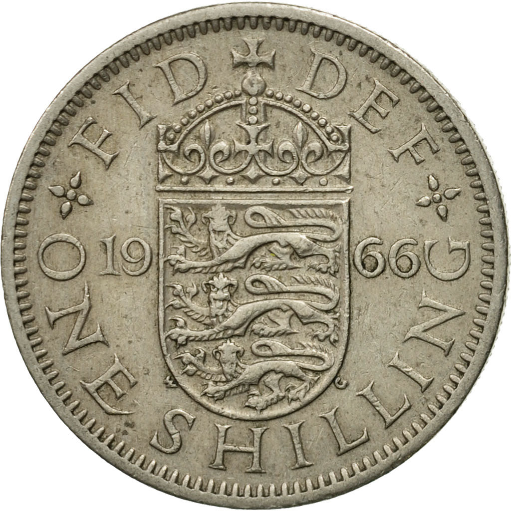 Coin, Great Britain, Elizabeth II, Shilling, 1966, VF(30-35), Copper-nickel