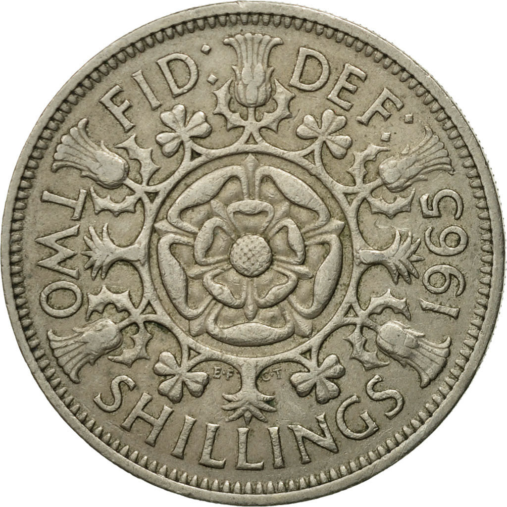 Coin, Great Britain, Elizabeth II, Florin, Two Shillings, 1965, VF(30-35)