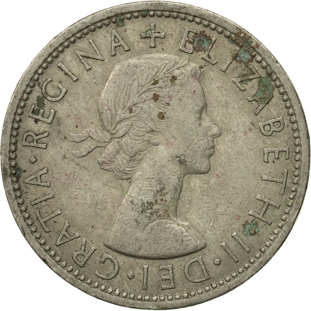 Coin, Great Britain, Elizabeth II, Florin, Two Shillings, 1966, VF(20-25)