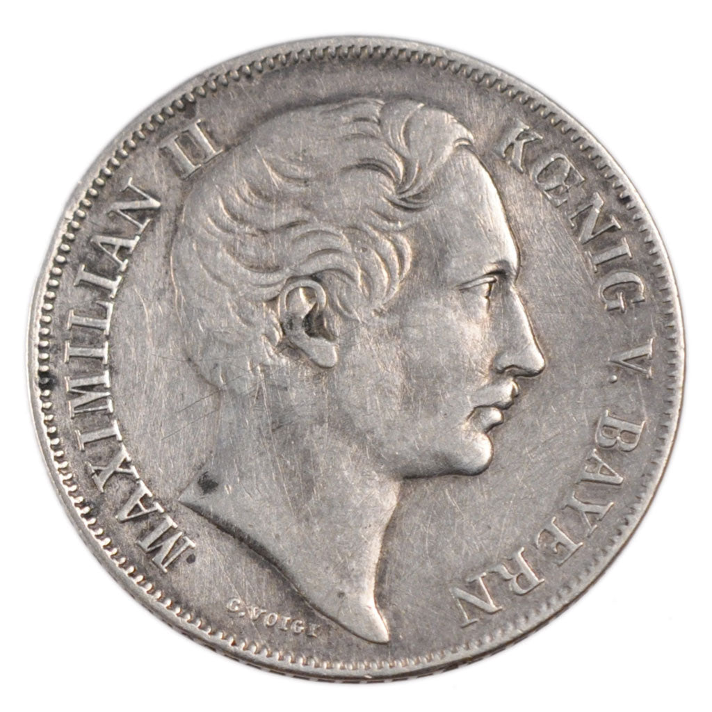 GERMAN STATES, 1/2 Gulden, 1853, Munich, KM #825, VF(30-35), Silver, 10.30