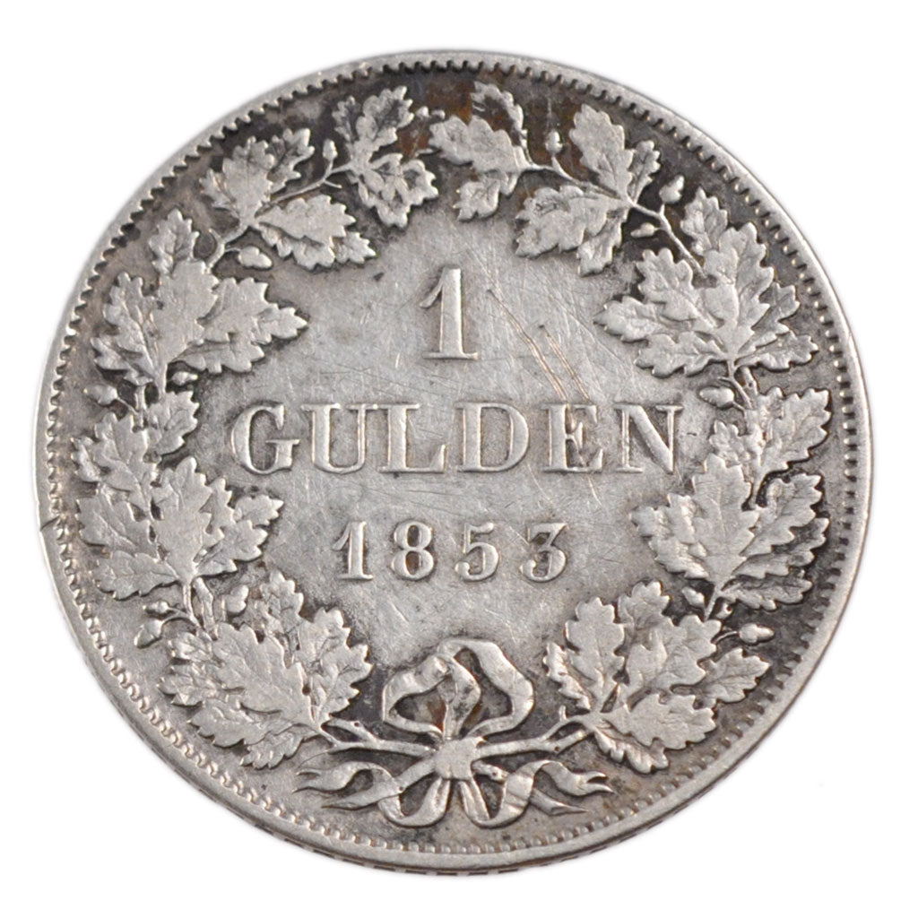 GERMAN STATES, 1/2 Gulden, 1853, Munich, KM #825, VF(30-35), Silver, 10.30