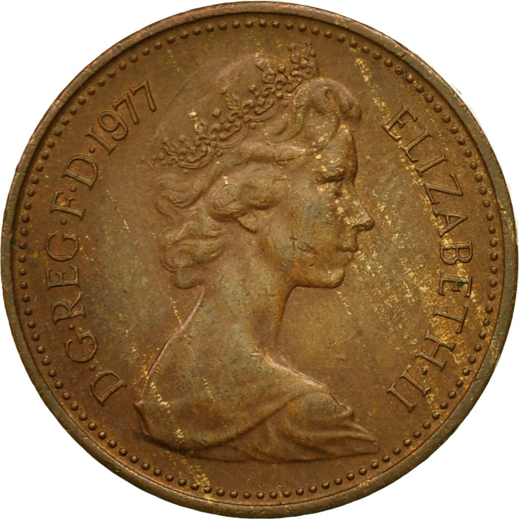 Coin, Great Britain, Elizabeth II, New Penny, 1977, VF(20-25), Bronze, KM:915