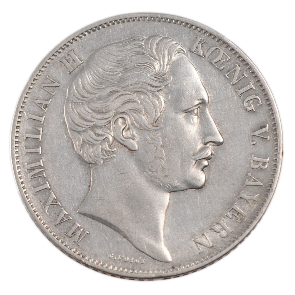 GERMAN STATES, 2 Gulden, 1849, Munich, KM #828, EF(40-45), Silver, 36, 21.10