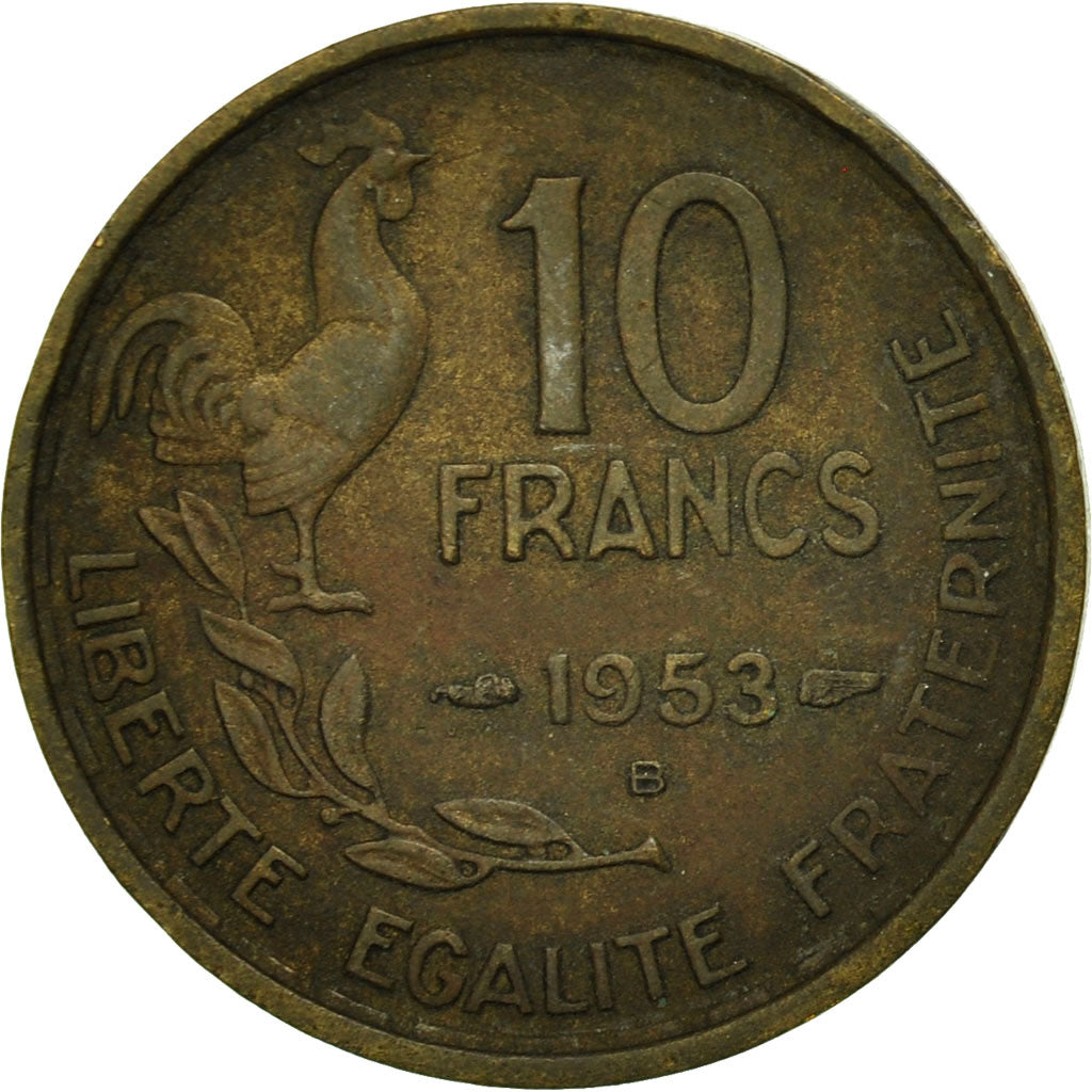 Munten, Frankrijk, Guiraud, 10 Francs, 1953, Beaumont - Le Roger, FR+