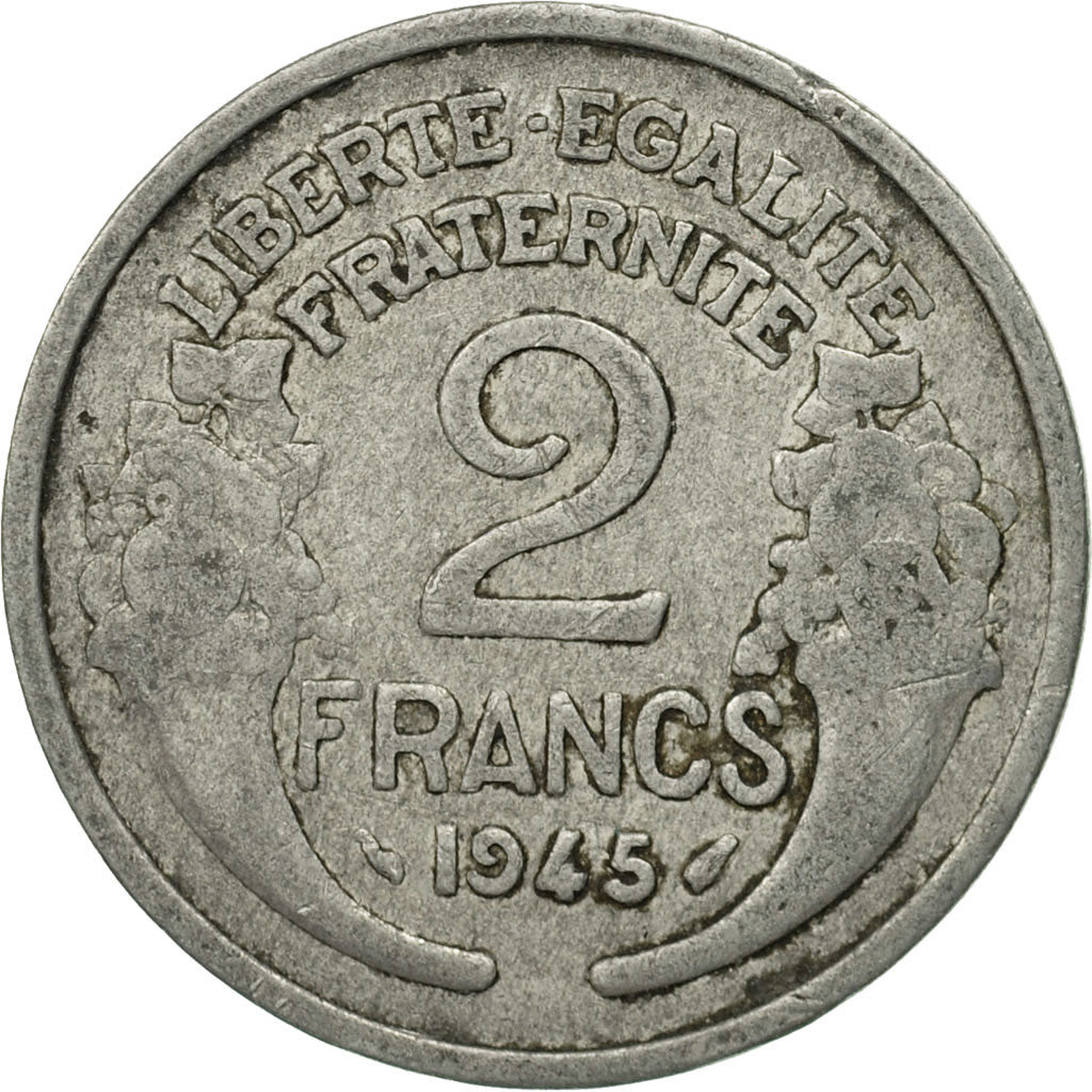 Monnaie, France, Morlon, 2 Francs, 1945, Paris, TB, Aluminium, Gadoury:538a