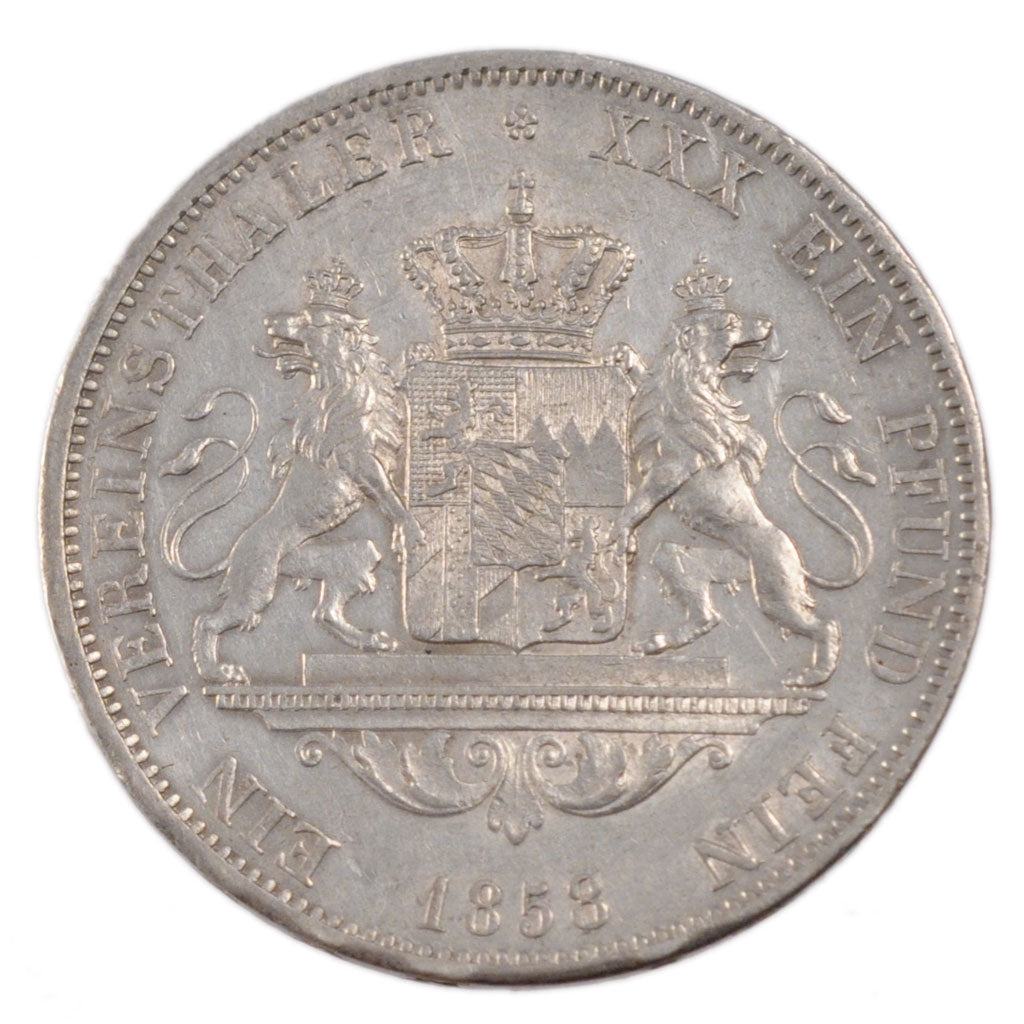 GERMAN STATES, Thaler, Vereins, 1858, Munich, KM #852, VF(30-35), Silver, 18.40