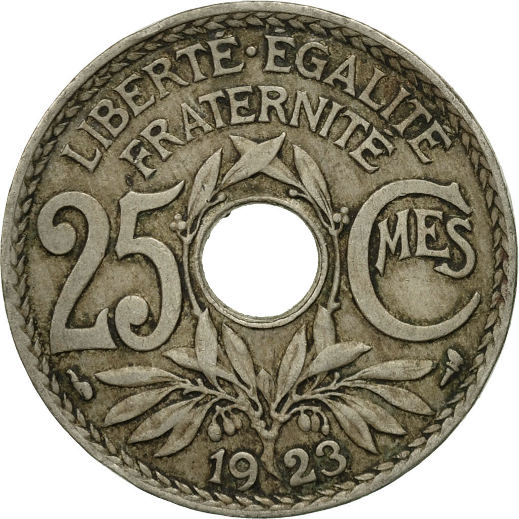Moneta, Francia, Lindauer, 25 Centimes, 1923, MB, Rame-nichel, KM:867a