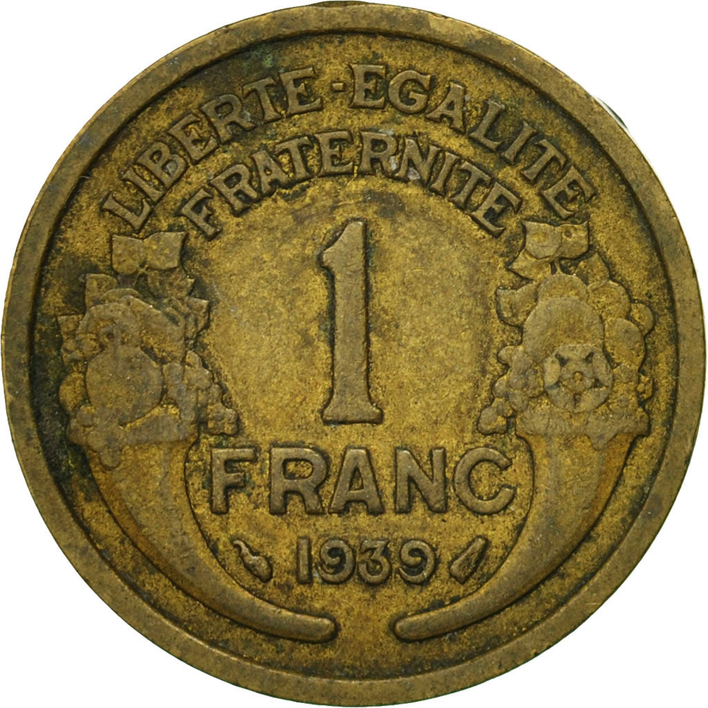 Moneta, Francja, Morlon, Franc, 1939, Paris, VF(20-25), Aluminium-Brąz, KM:885