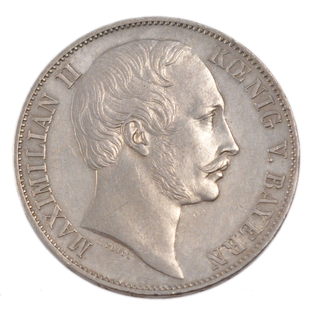 German States, 1 Thaler, 1858, Munich, KM #852, AU(50-53), Silver, 18.40