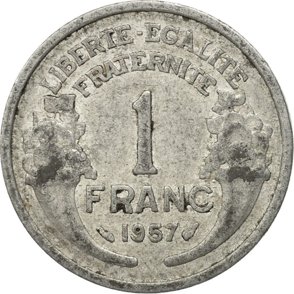 Münze, Frankreich, Morlon, Franc, 1957, Paris, S, Aluminium, KM:885a.1