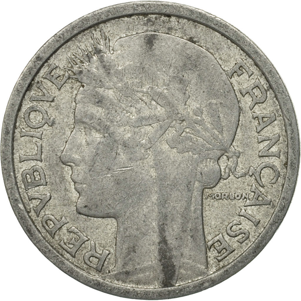 Moneda, Francia, Morlon, Franc, 1958, Paris, BC+, Aluminio, KM:885a.1