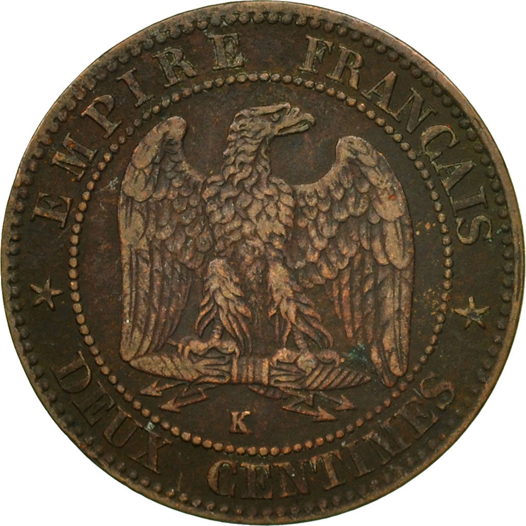Monnaie, France, Napoleon III, Napoléon III, 2 Centimes, 1862, Bordeaux, TB