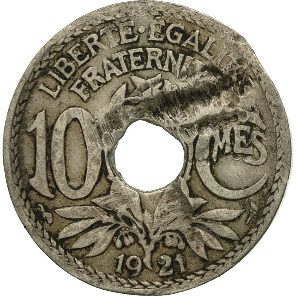 Coin, France, Lindauer, 10 Centimes, 1921, Paris, F(12-15), Copper-nickel