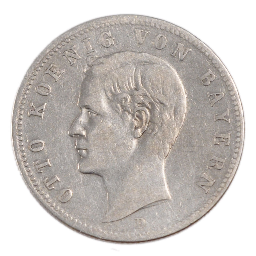 Coin, German States, BAVARIA, Otto, 2 Mark, 1896, Munich, VF(30-35), Silver