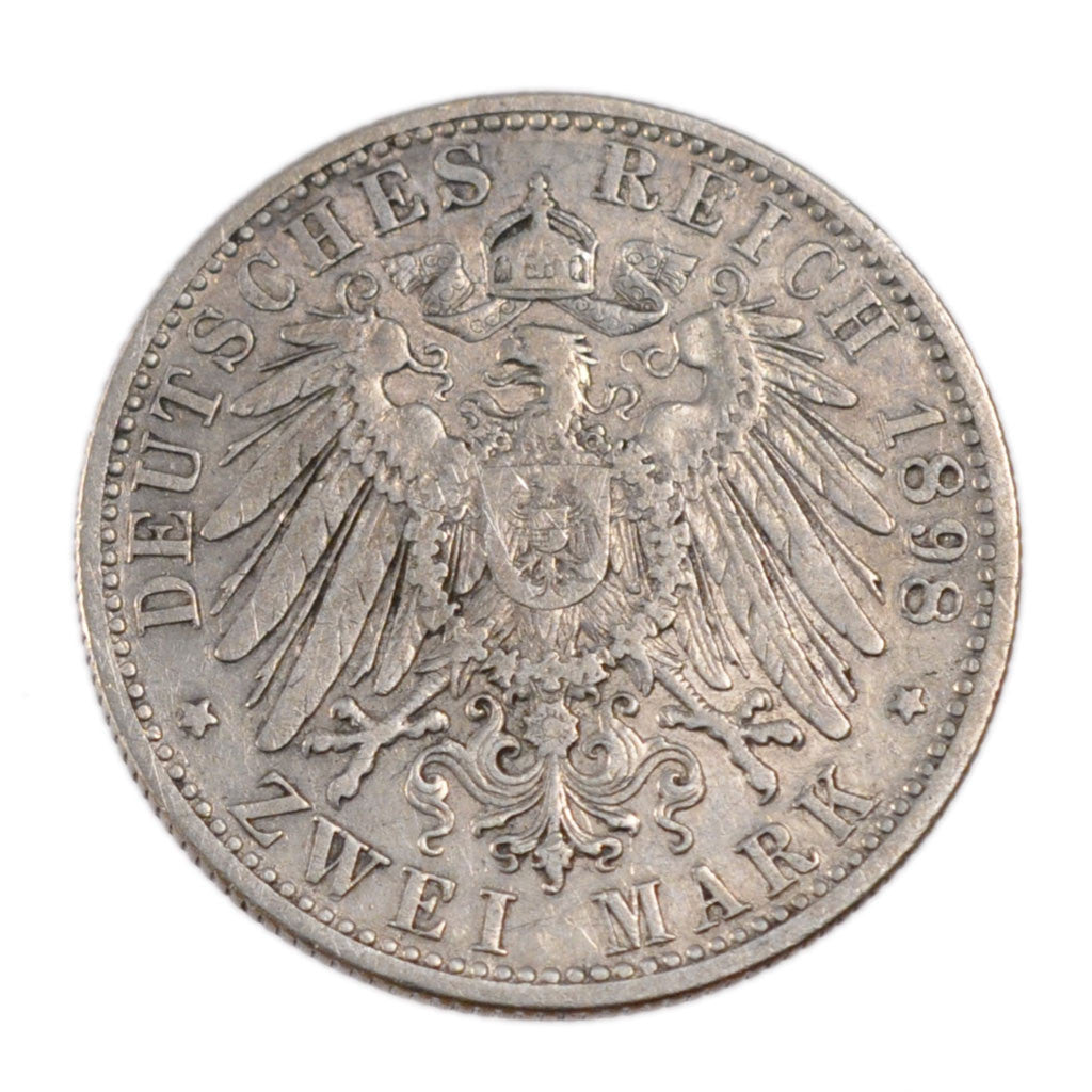 Coin, German States, BAVARIA, Otto, 2 Mark, 1898, Munich, VF(30-35), Silver
