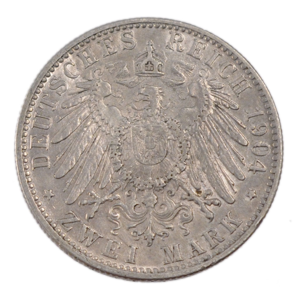 Germania, 2 Mark, 1904, Munich, BB, Argento, KM:511
