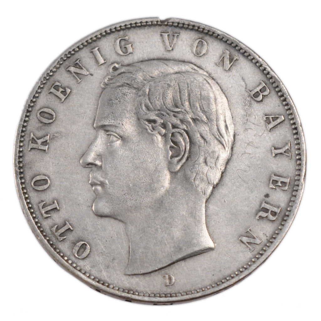Coin, German States, BAVARIA, Otto, 3 Mark, 1909, Munich, VF(30-35), Silver