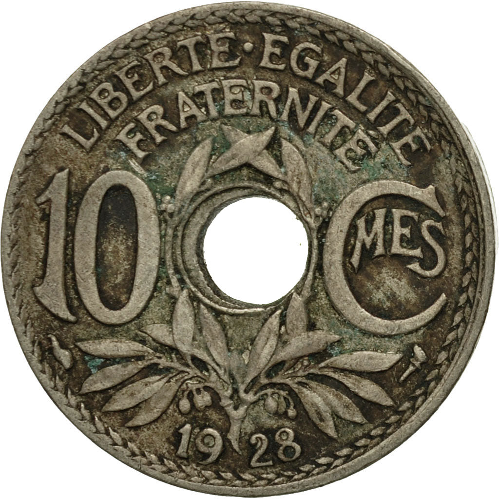 Moneta, Francia, Lindauer, 10 Centimes, 1928, Paris, MB, Rame-nichel, KM:866a
