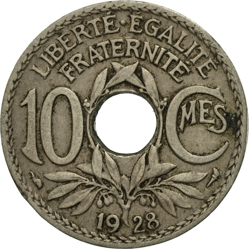 Moneta, Francia, Lindauer, 10 Centimes, 1928, Paris, MB+, Rame-nichel, KM:866a