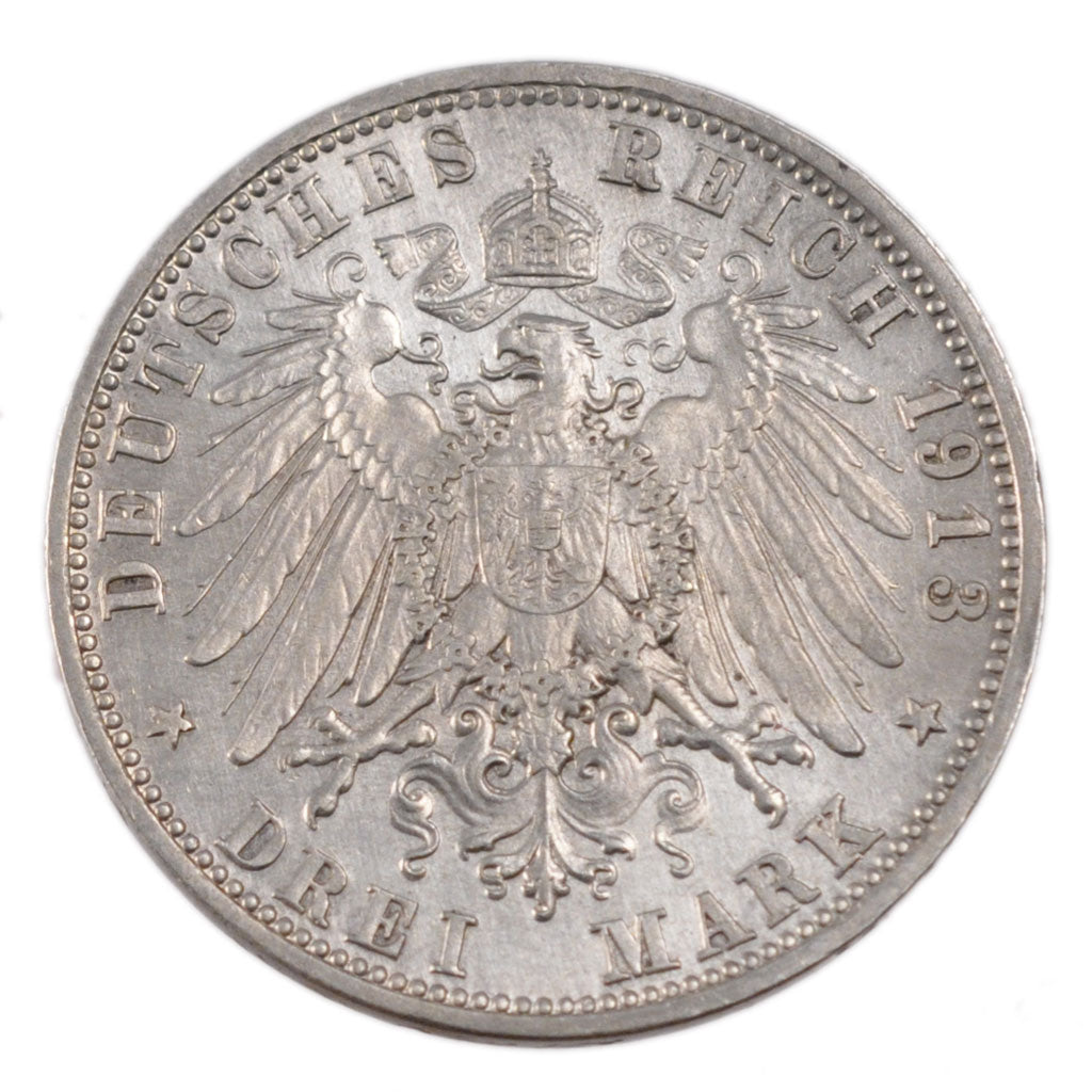 Germany, 3 Mark, 1913, Munich, KM #515, EF(40-45), Silver, 16.60