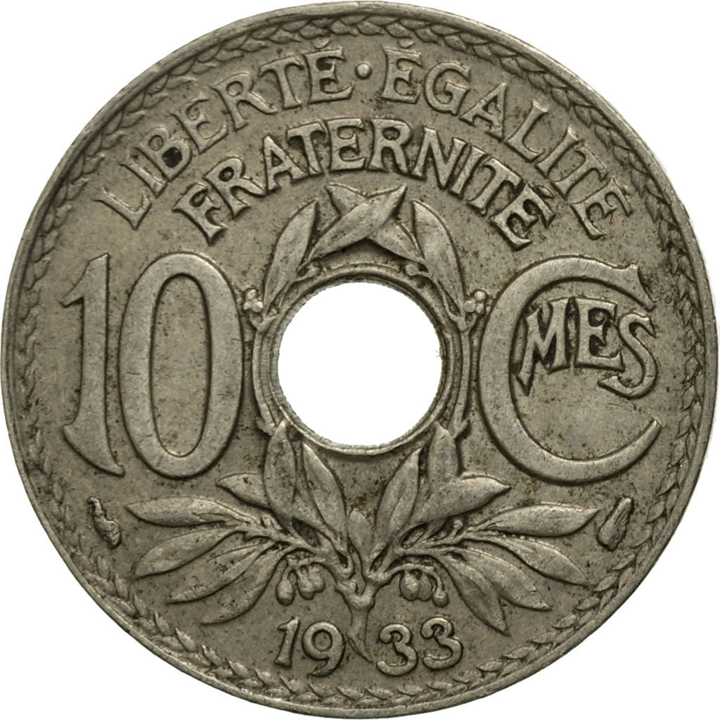 Moneta, Francia, Lindauer, 10 Centimes, 1933, Paris, BB, Rame-nichel, KM:866a