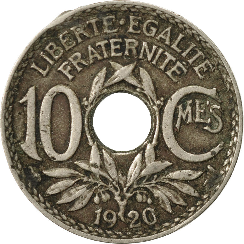Moneta, Francja, Lindauer, 10 Centimes, 1920, Paris, F(12-15), Miedź-Nikiel