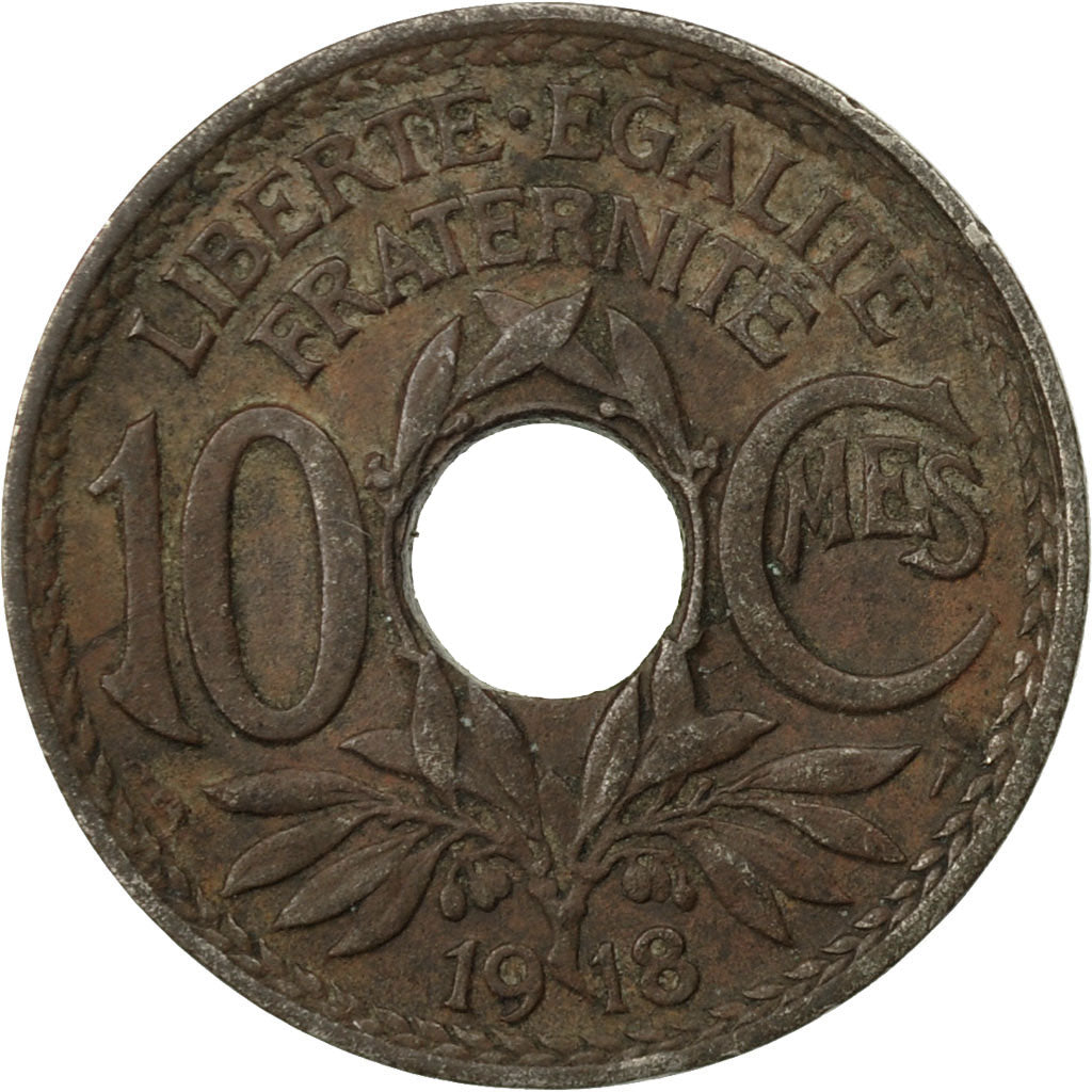 Coin, France, Lindauer, 10 Centimes, 1918, Paris, F(12-15), Copper-nickel