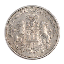 GERMAN STATES, 2 Mark, 1900, Hamburg, KM #612, EF(40-45), Silver, 28, 11.00