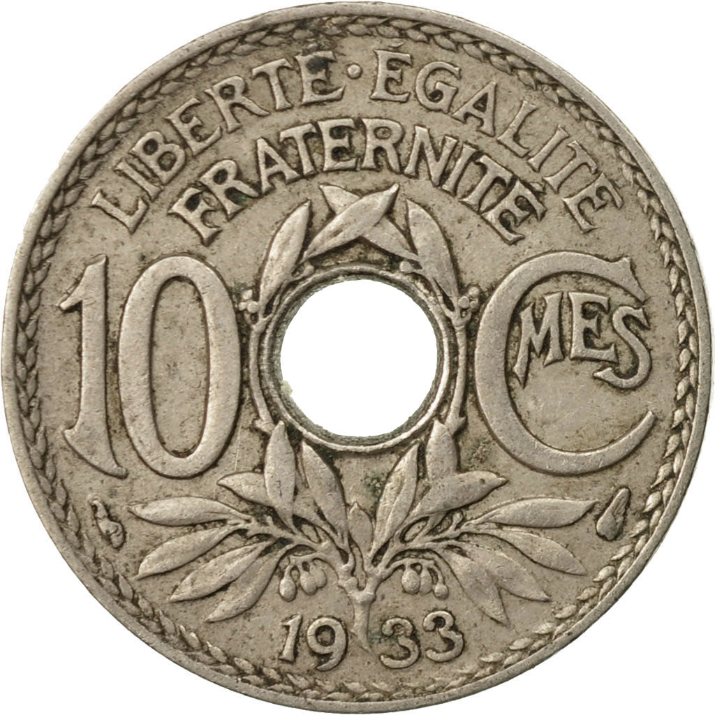 Münze, Frankreich, Lindauer, 10 Centimes, 1933, Paris, SS, Copper-nickel