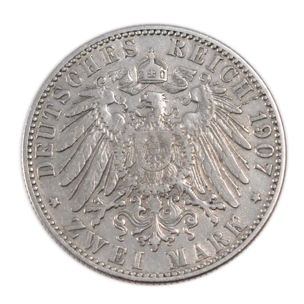 Coin, German States, HAMBURG, 2 Mark, 1907, Hamburg, EF(40-45), Silver, KM:612