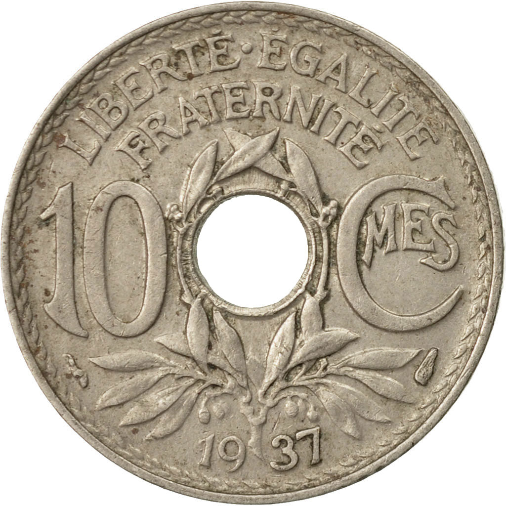 Münze, Frankreich, Lindauer, 10 Centimes, 1937, Paris, S+, Copper-nickel