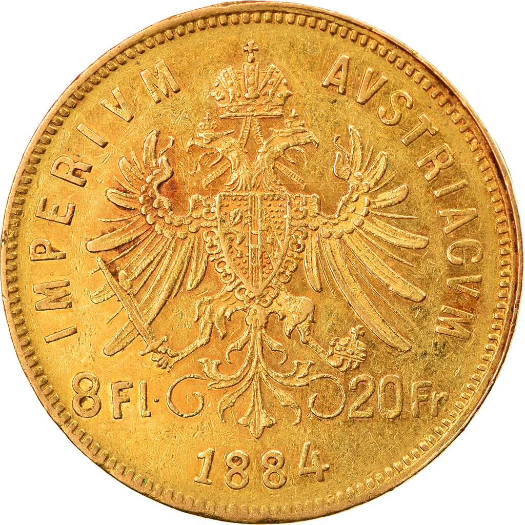 Monnaie, Autriche, Franz Joseph I, 8 Florins-20 Francs, 1884, TTB+, Or, KM:2269