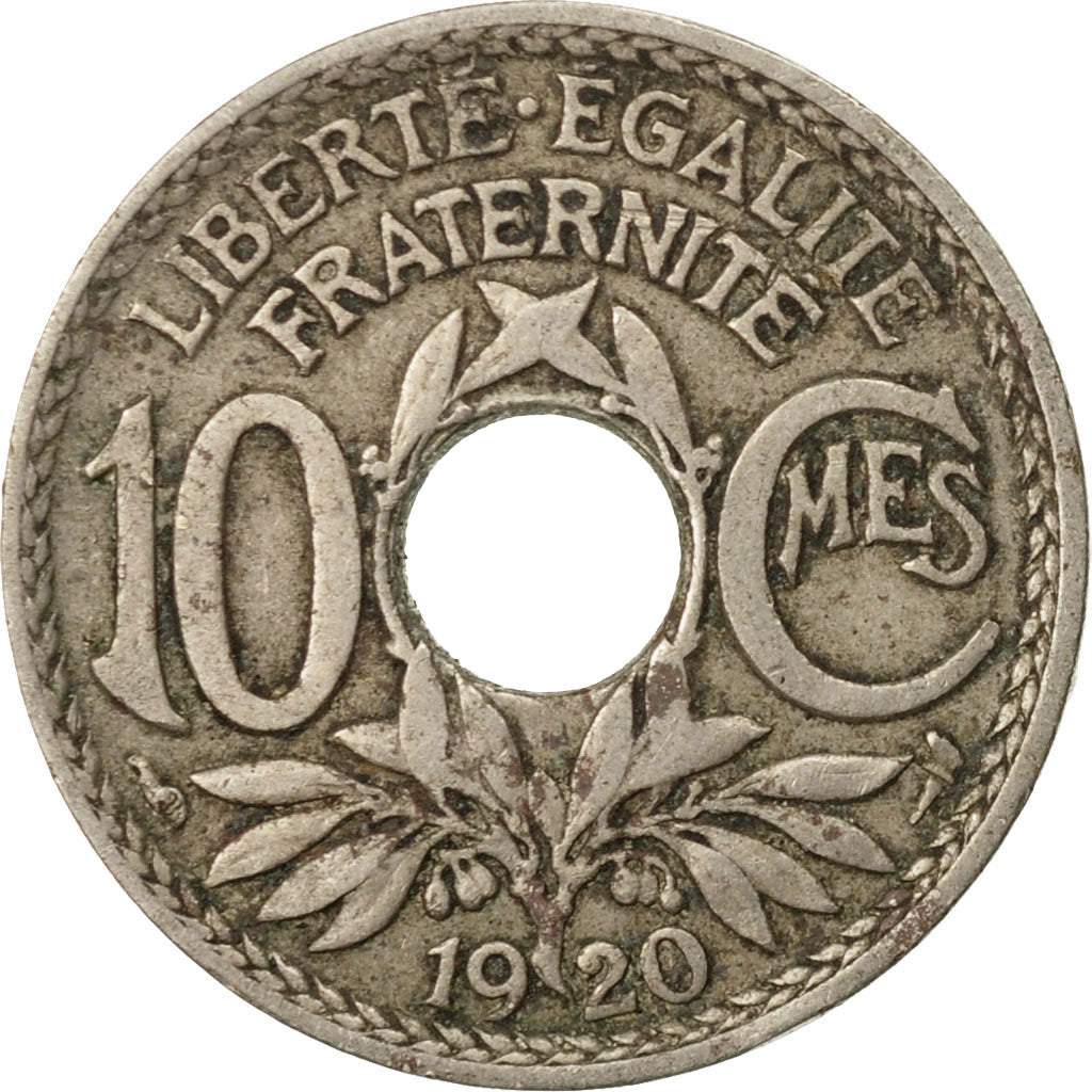 Moneta, Francia, Lindauer, 10 Centimes, 1920, Paris, MB, Rame-nichel, KM:866a