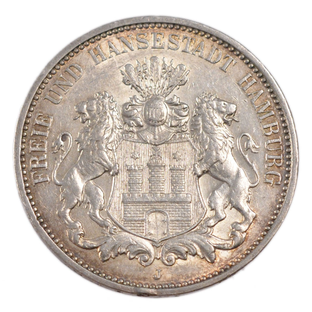 Coin, German States, HAMBURG, 3 Mark, 1911, Hamburg, AU(50-53), Silver, KM:620