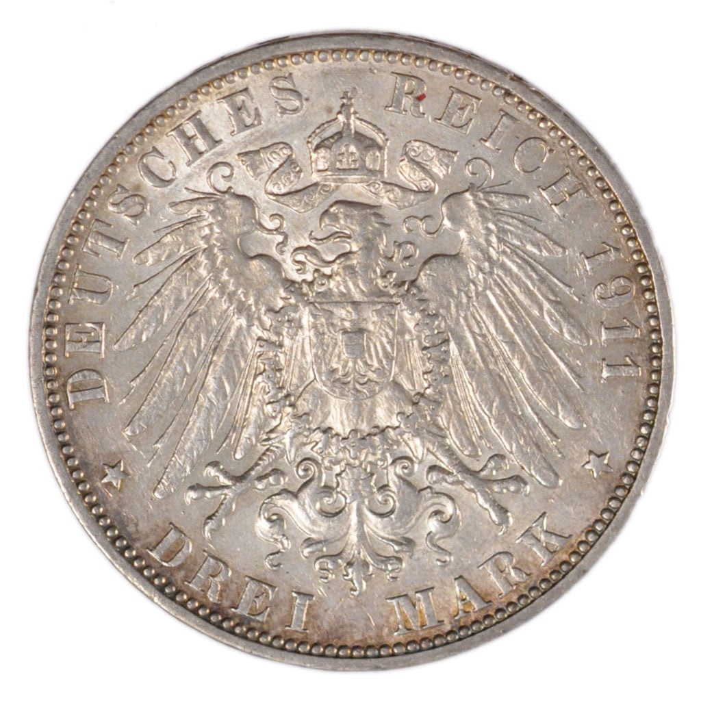 Coin, German States, HAMBURG, 3 Mark, 1911, Hamburg, AU(50-53), Silver, KM:620